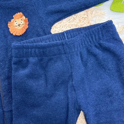 Conj. Jaqueta com Capuz Leãozinho e Calça em Fleece - Marinho